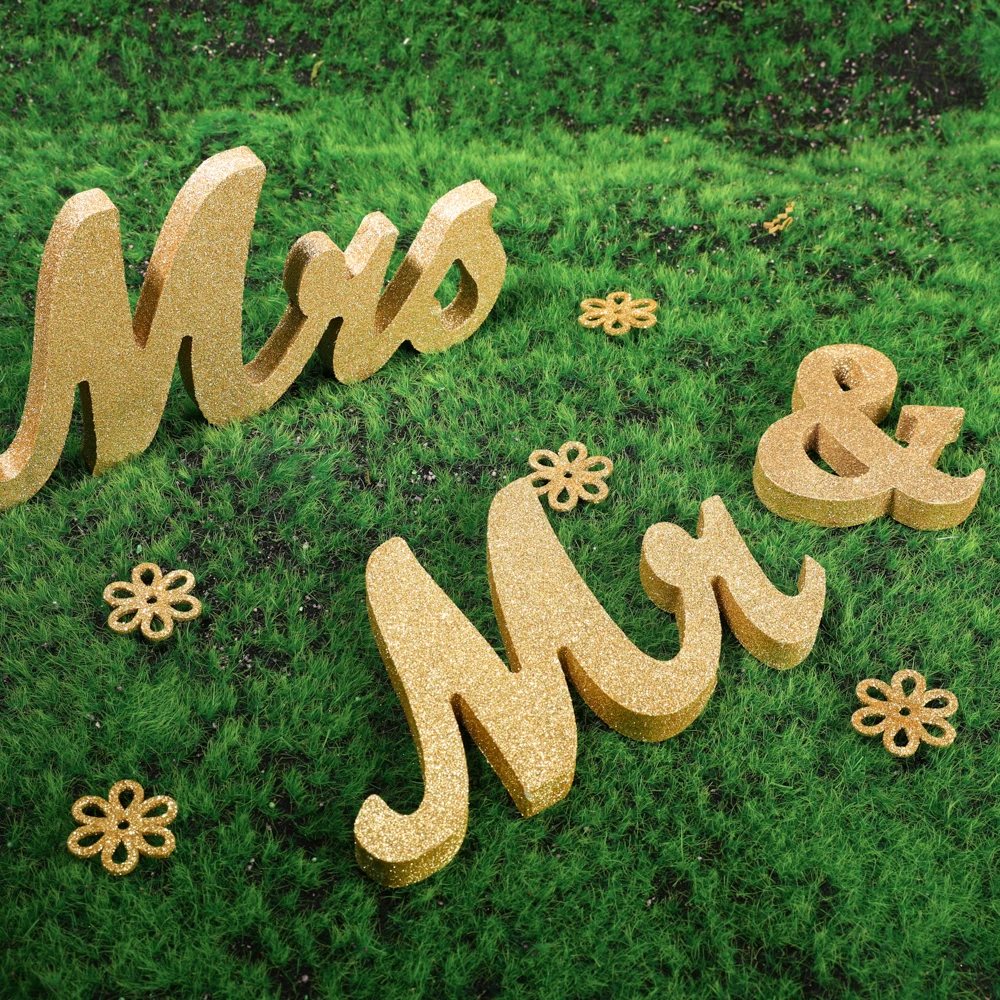 Wooden Wedding Decoration Letters Alphabet Word Mr&Mrs Free Standing Wedding Party Decoration Vintage Table Centrepie Decor