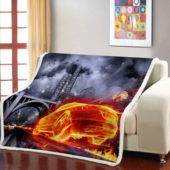 

Racing Car Sherpa Blanket Sports Car Weighted Blanket Picnic Throw Blanket Kids Blanket Home Room Bedroom Sofa Square Blanket