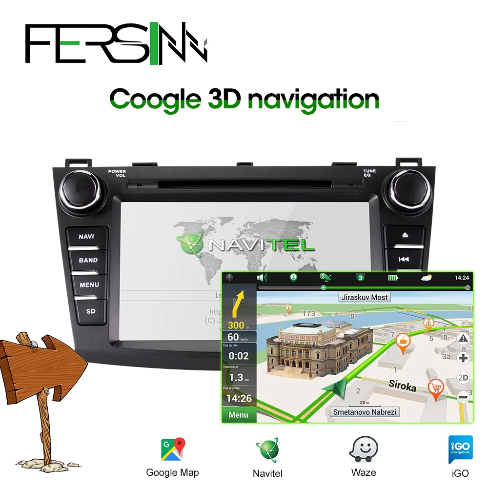 Fersinny Android 9,0 автомобильный dvd для Mazda 3 2010-2012 с 8 восьмиядерным Радио Стерео gps навигация автомобильный стерео медиаплеер