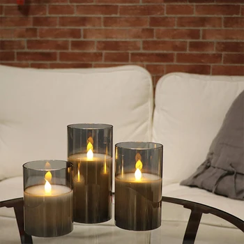3pcs LED Candles Light Tealight Romantic Vintage Candles Lamp Electronic Votive Flameless Halloween Home Decoration Accessories 4