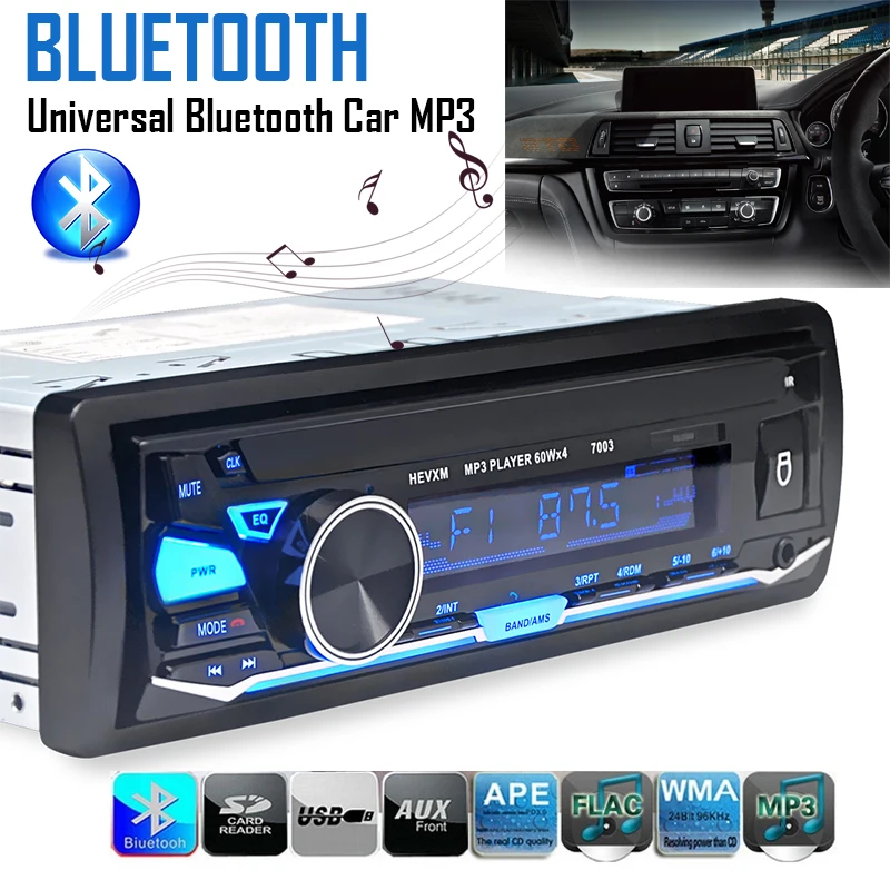 Красочный эффект освещения авто аудио автомобиль MP3 Bluetooth Смарт-автомобиль mp3-плеер для автомобиля