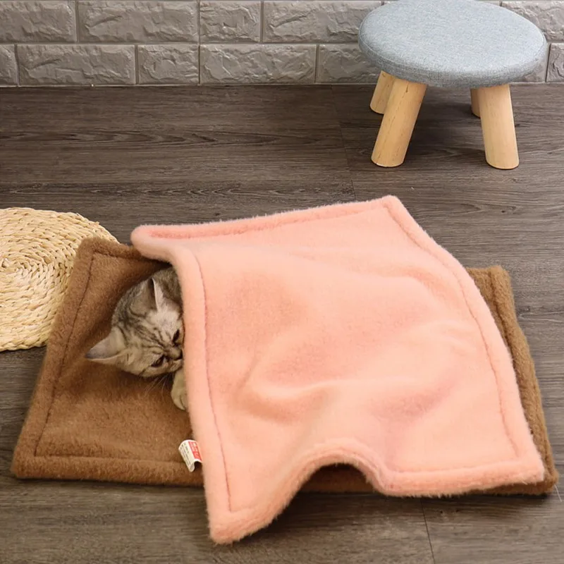 

Double-sided Cashmere Warm Pet Blanket Sleeping Beds Cover Mat Dog Bed Mats For Small Medium Dogs Cats Solid Color