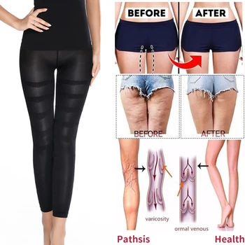 Shapewear Leggings a compressione anticellulite Gamba dimagrante Body Shaper Vita alta Mutandine contenitive della pancia Scultura della coscia più sottile