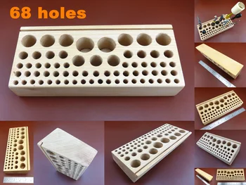 

1pc 68 Holes Leather Craft Wooden Stand Holder Holding Organiser Storing Tool - Stamping Knife Cutter Punch Chisel Pricking Iron
