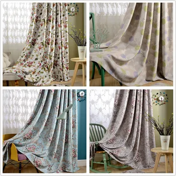 

Vintage Country Style Cortinas Farmhouse Curtains Jinya Home Decor Custom Made High Shading Kitchen Living Room Bedroom Panels