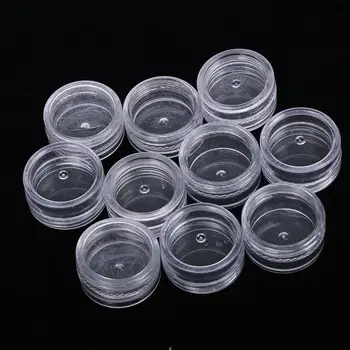 

5Pcs 3/5g Portable White Translucent Mini Plastic Cosmetic Empty Jar Pot Eyeshadow Makeup Case Face Cream Lip Balm Container