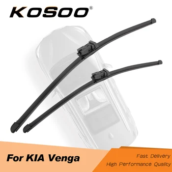 

KOSOO For Kia Venga 26"+14" 2009 2010 2011 2012 2013 Auto Car Windscreen Wiper Blade Natural Rubber Fit Push Button Arm Styling