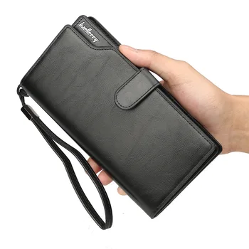 

Men Long Wallets High Quality Card Holder Male Purse Zipper Pocket Large Capacity Brand PU Leather Clutch Wallet For Men LSH772