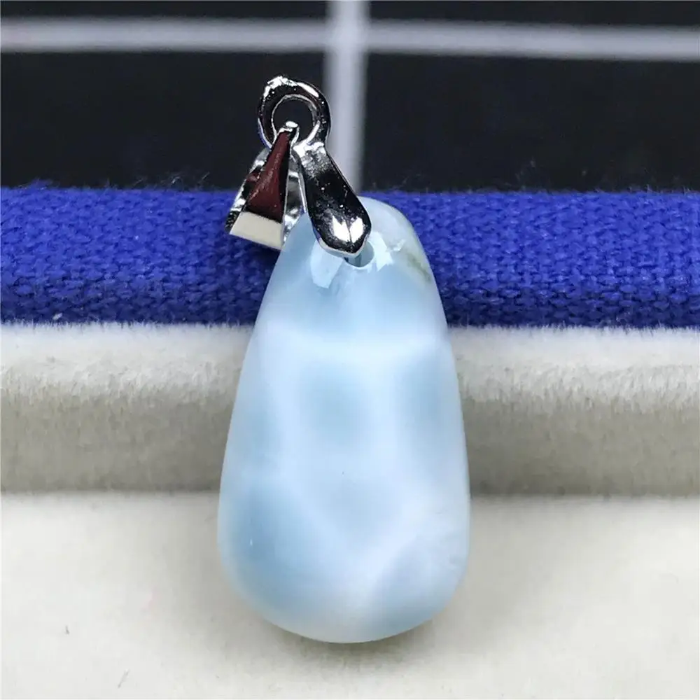 Натуральный Синий Подвеска larimar для женщин 19x11x7 мм бусины домика кристалл капли воды Прозрачный камень Модный кулон, ювелирные изделия AAAAA