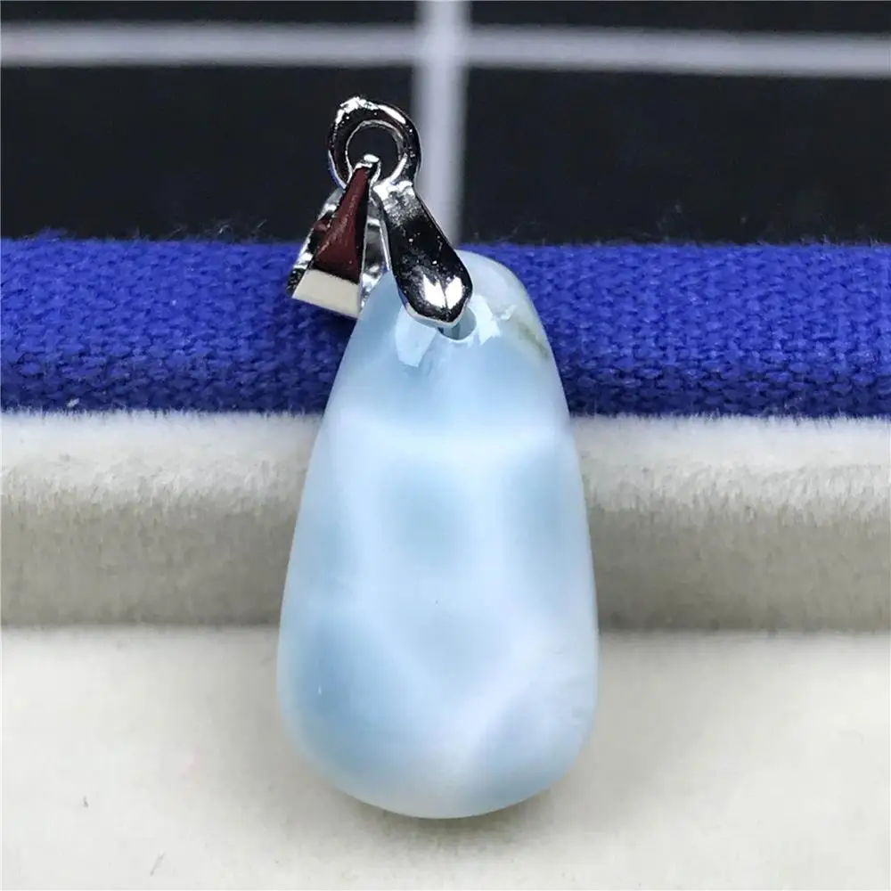 Женский кулон Larimar из натурального синего бисера 19x11x7 мм Модный прозрачного камня