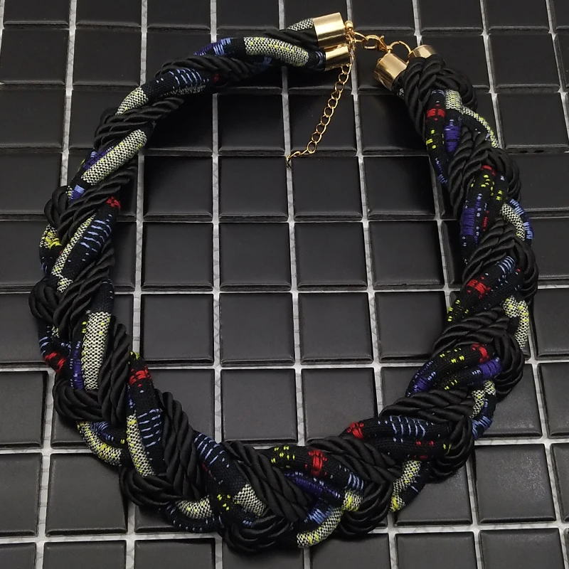 Dandie модное хлопковое плетеное ожерелье, этнический стиль женских украшений - Окраска металла: SMXL-83F