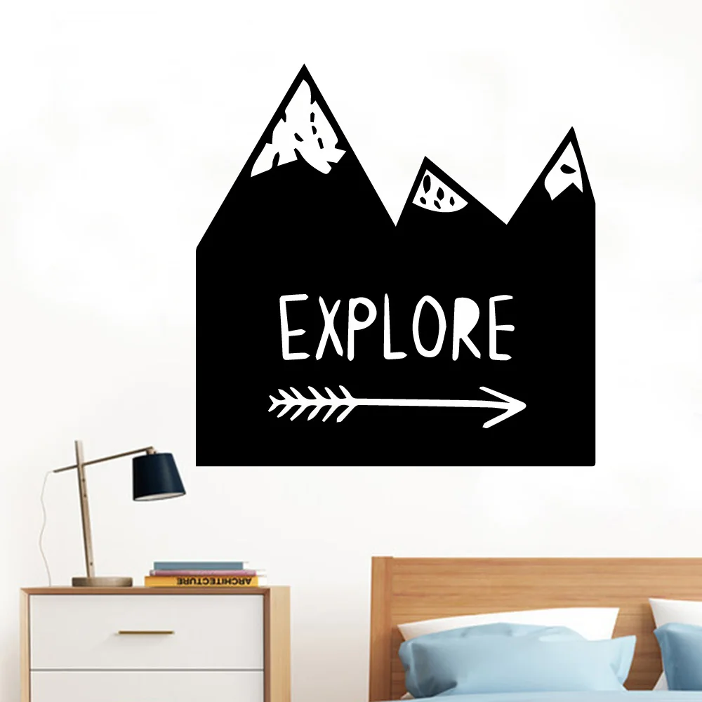 Explore Mountain съемные художественные виниловые наклейки на стену для домашнего