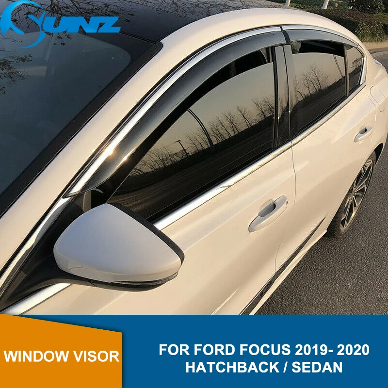 

Car Window Deflector Visor For FORD FOCUS 2019 2020 hatchback / sedan Winodow Visor Vent Shades Sun Rain Deflector Guard SUNZ