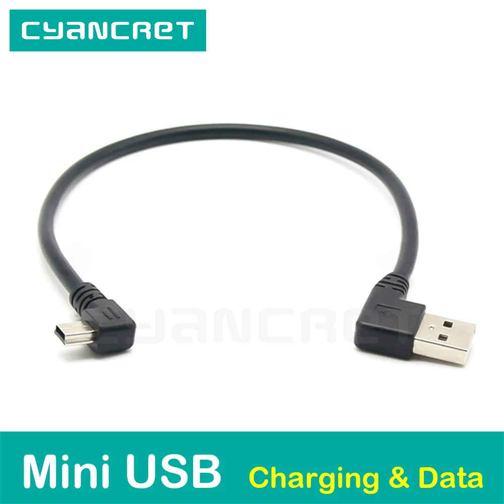 Кабель USB 2 0 для зарядки и передачи данных Mini 5P двойной 90 стандартных Т образных