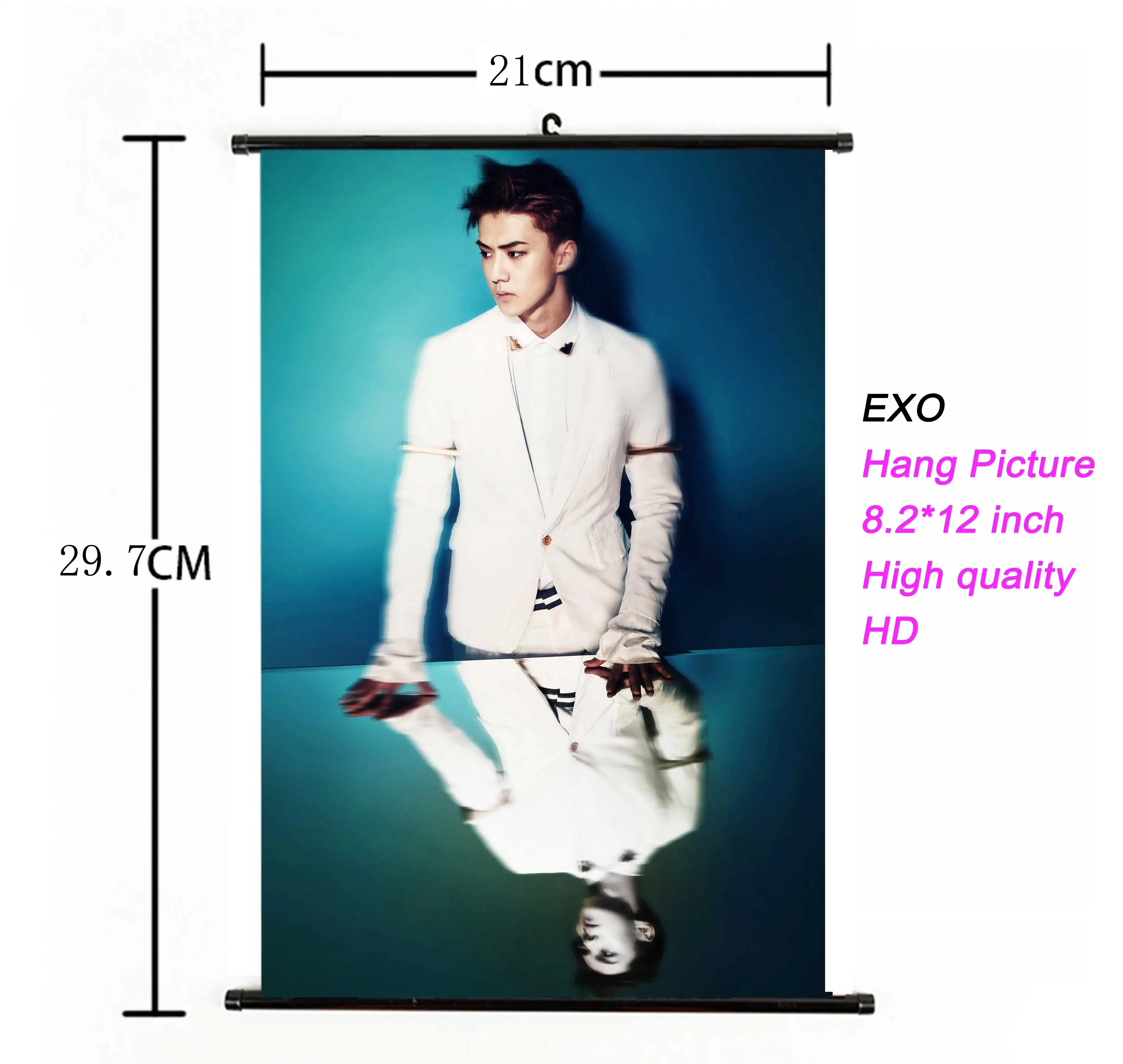 Kpop EXO висячий плакат для поклонников коллекции подарков ткань 21*30 см Высокое качество k-pop EXO альбом висячая картина фото плакат - Цвет: 29