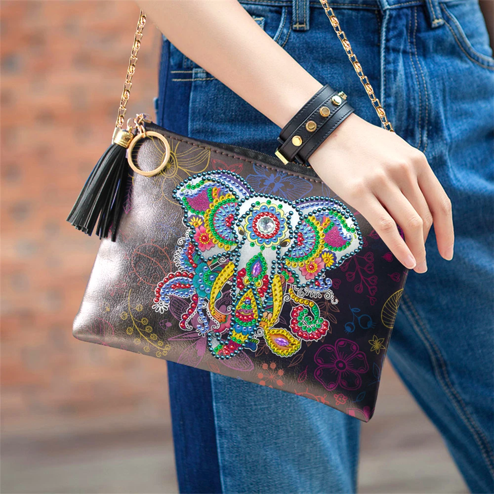 HUACAN 5D DIY Diamond Painting Chain Bags Butterfly Special Shaped Wallet Diamond Embroidery Handmade Women Gifts