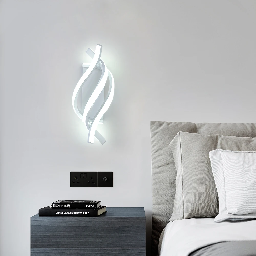 night lamp for bedroom wall Modern LED Wall Lamp Spiral Design Dimmable Bedside Lamp Energy Efficient for Living Room Bedroom Study Balcony Decor Lamp wall lamps for bedroom