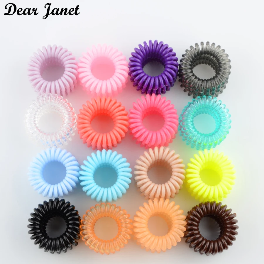 

5boxes 3.5cm Fashion Cute Candy Color telephone line hair gum styling tools headwear Free shipping