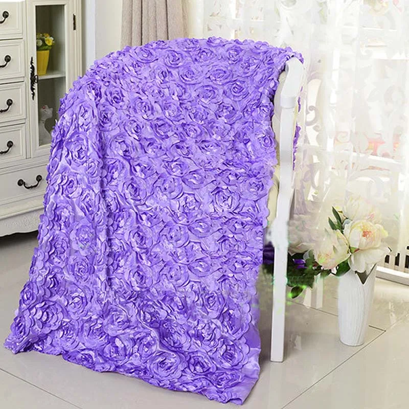 1.4mx5yard) Свадебные украшения 3D цветок розы Ткань Свадебный ковер вечерние фон DIY Украшение домашний декор "сделай сам" - Цвет: lavender