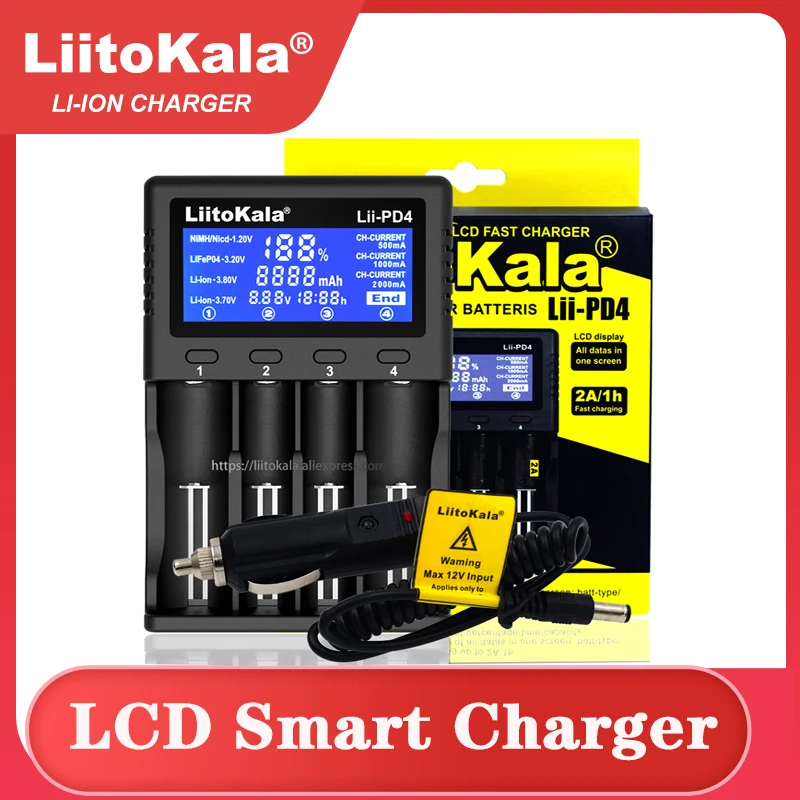 

LiitoKala Lii-500 Lii-PD4 Lii-S6 Lii-500S 18650 21700 26650 AA AAA for 18350 18500 16340 17500 25500 10440 17350 battery Charger