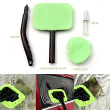 Автоматический очиститель окон из микрофибры, длинная ручка, щетка для мытья автомобиля, тряпка, стеклоочиститель, щетка для чистки автомобиля, уход за детализацией