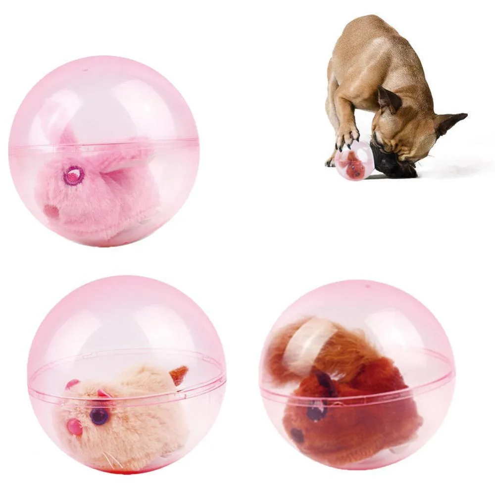 Pet пластиковые животные прокатки мяч встроенный плюшевый белка кукла игрушка собака Интерактивная игральная игрушка Поставки Собака электрический мяч игрушка