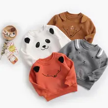 Kuulee/Детский свитер с рисунком; пуловер с длинными рукавами и круглым вырезом; хлопковый топ; Повседневная Блузка для мальчиков и девочек