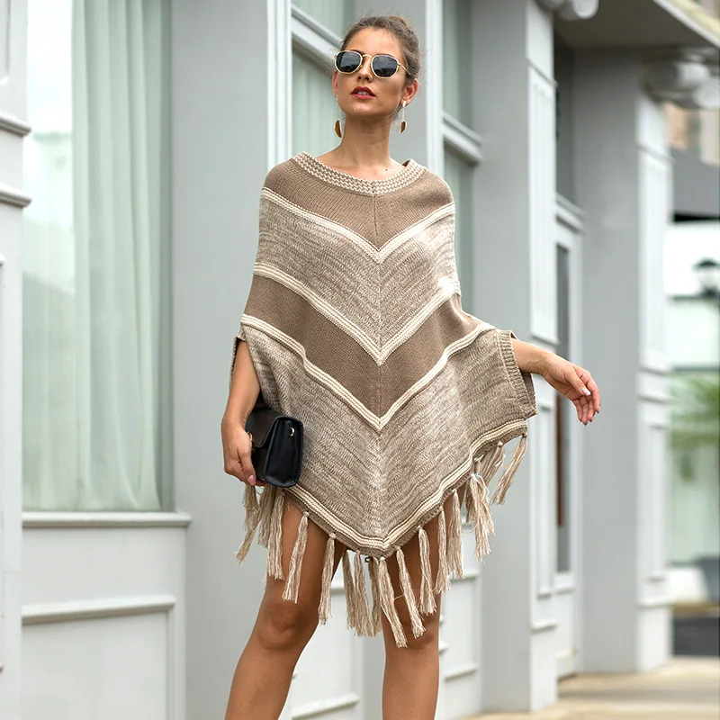 

Winter Women's Sweater Knitted Pullover Sweaters Geometric Splicing Color Matching Wild Slim Fit O-neck Collar Sweater Women