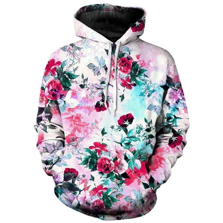 

Autumn/Winter 2020 New Flowers 3 d Digital Print Capable Garments Fashion Men and Women Capable Harajuku Men Clothing Hoodie Men