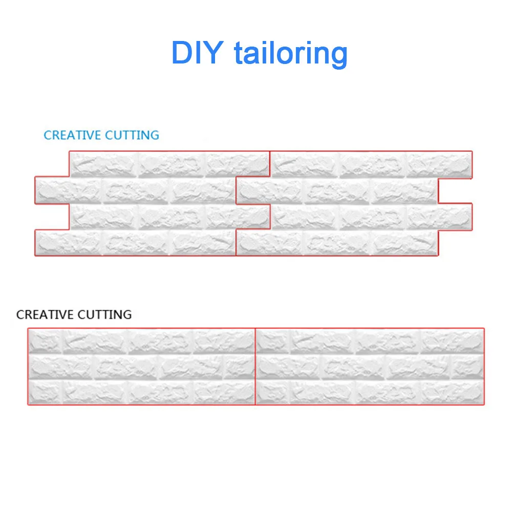 DIY 3D Brick PE Foam Wallpaper Self-adhesive Panels Room Decal Stone Decoration Embossed brick wallpaper Wall Stickers #2d08 (10)