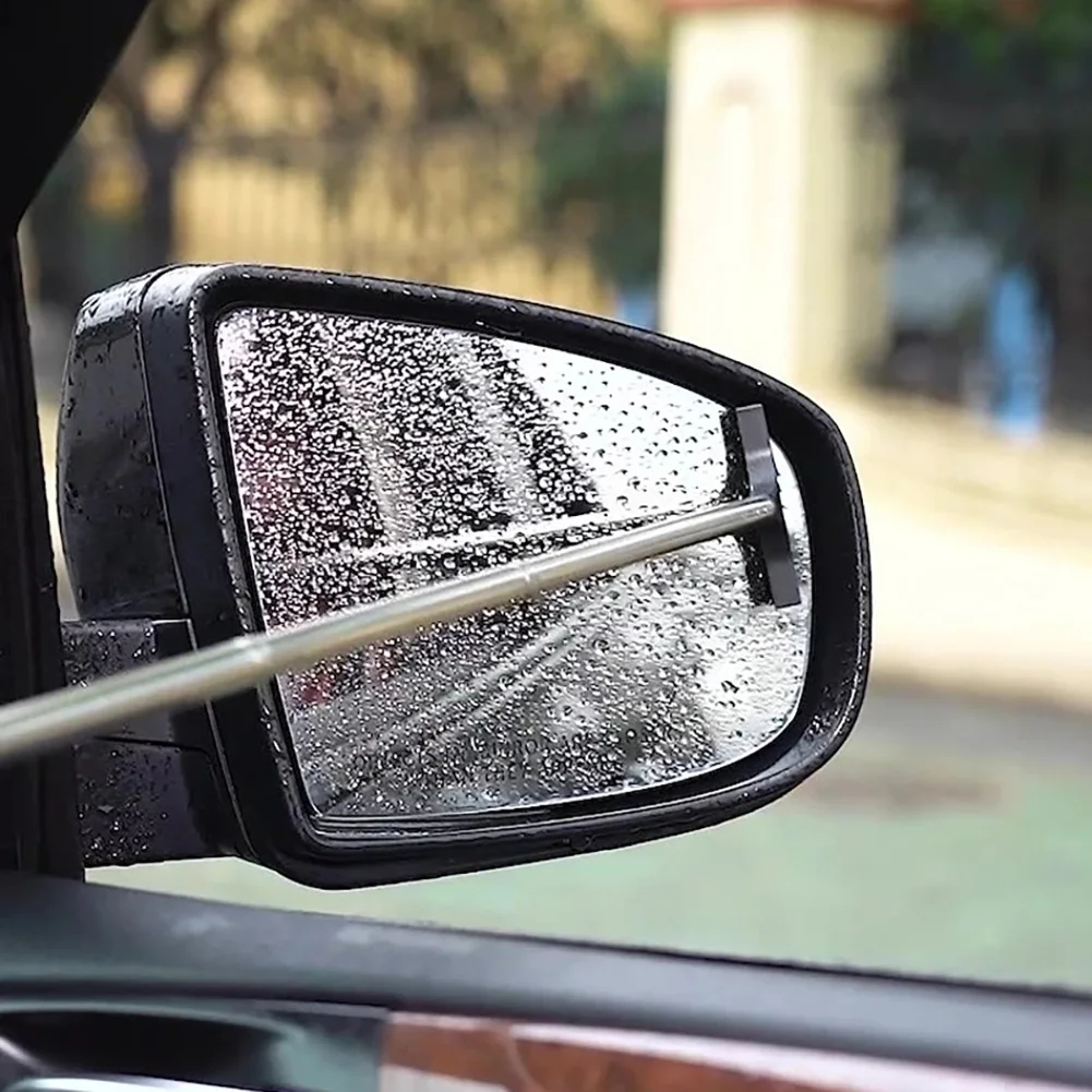 Car Rearview Mirror Wiper Retractable Portable Rainy Cleaning Supplies Rearview  Mirror Water Remover Glass Rain Cleaning Tool
