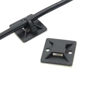 

100PCS 20*20/25*25/30*30mm Self Adhesive Cable Tie Base Wall Holder Mount Clip