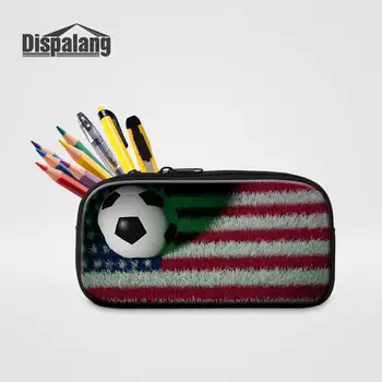 

National Flag Soccers Print Children Pencil Case Women Make Up Bags School Pen Pouch Student Office Supplies Portable Pencil Box