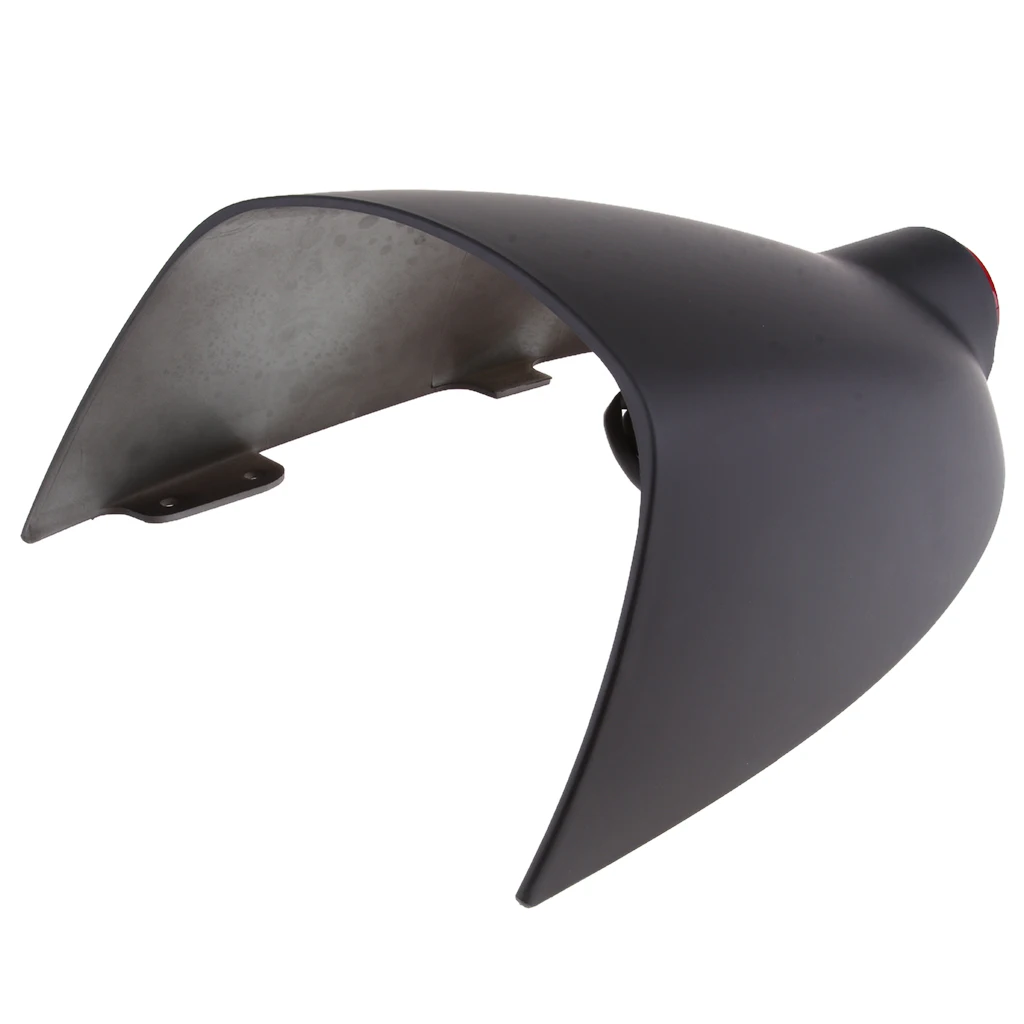 Motorcycle Rear Seat Cowl Cover with LED Light Lamp for Cafe Racer - Matt Black