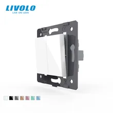Livolo стандарт ЕС, пластиковые материалы, 2Gang, 2-сторонний функциональный ключ для настенного кнопочного выключателя, без панели, управление к...