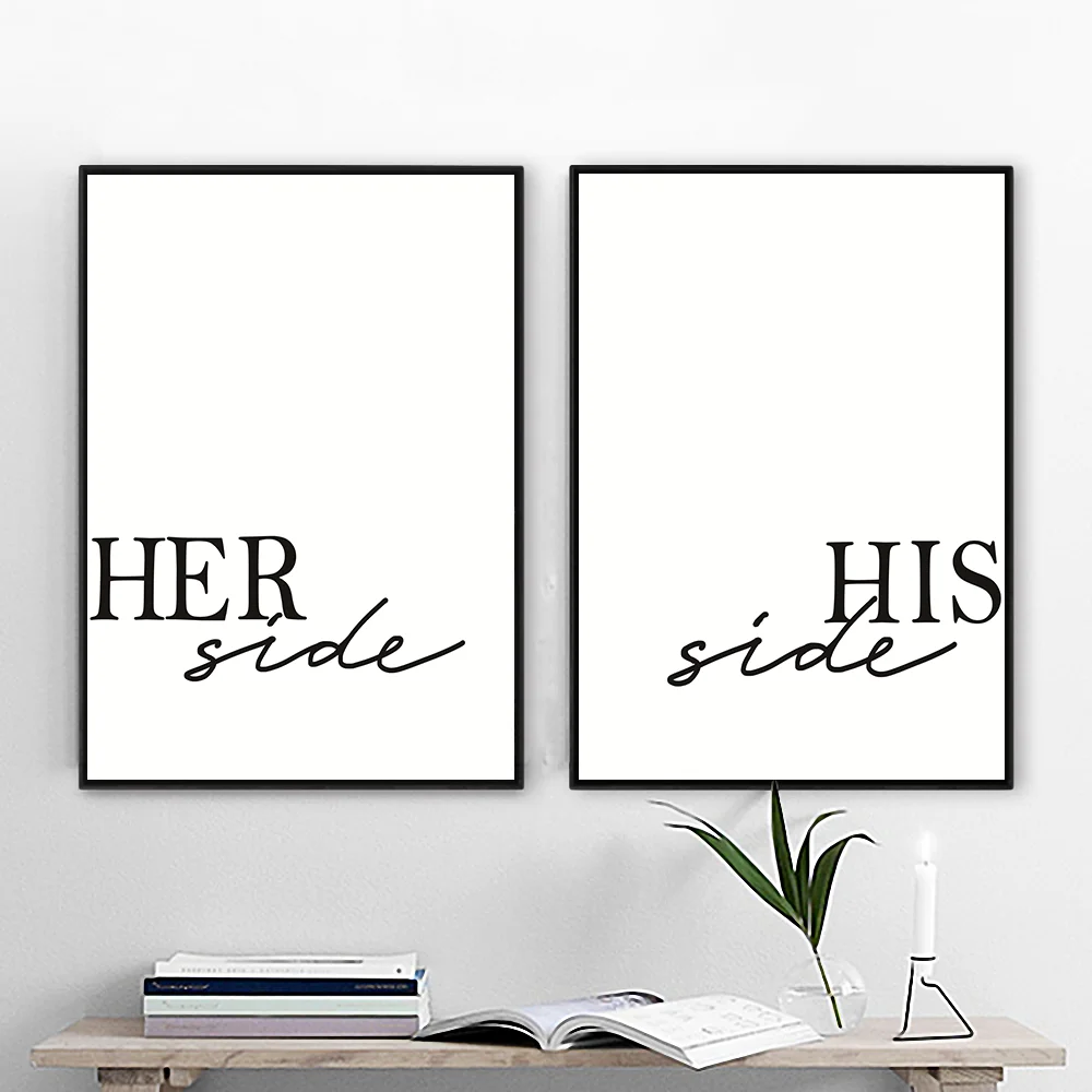 

Nordic style Sweet lover home decor His and her canvas poster wall art Minimalist Art canvas painting for living room
