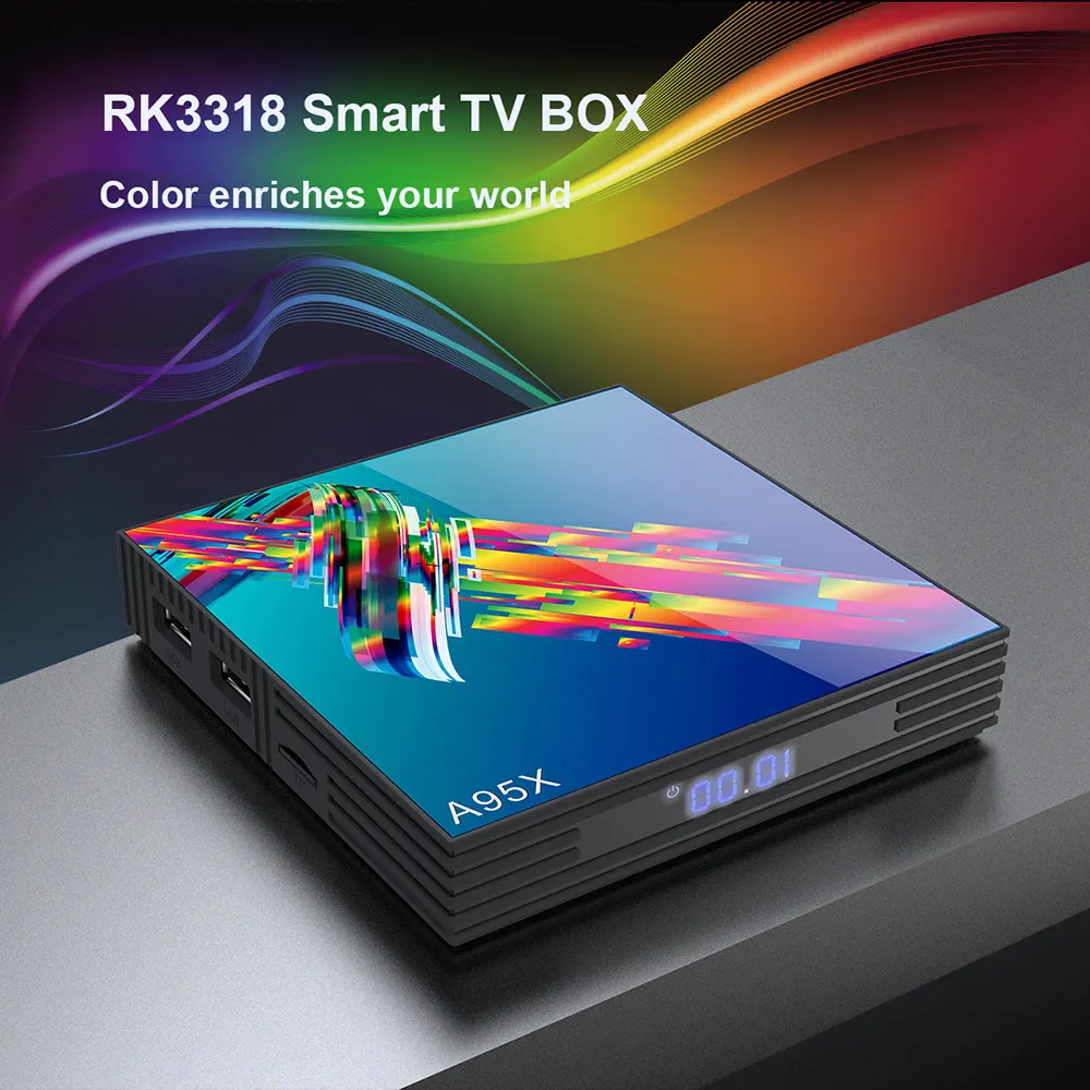 ТВ приставка A95X R3 android 9 0 Rockchip RK3318 2 4G/5G Wifi BT4.2 4 ГБ 32 ГБ/64 Гб Google Play smart tv box