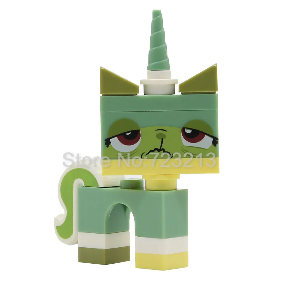 Мультфильм милый один Unikitty кошка фигурка Queasy Biznis с изображением сердитой кошечки Astro Kitty строительные блоки модели Unikitty Кирпичи Игрушки - Цвет: Queasy Kitty