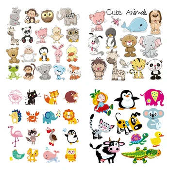 

Whale Stickers Heat Transfer Parches Diy Easy Use Washable Patches Panda Giraffe Animals Stickers For Kids Clothing Patches