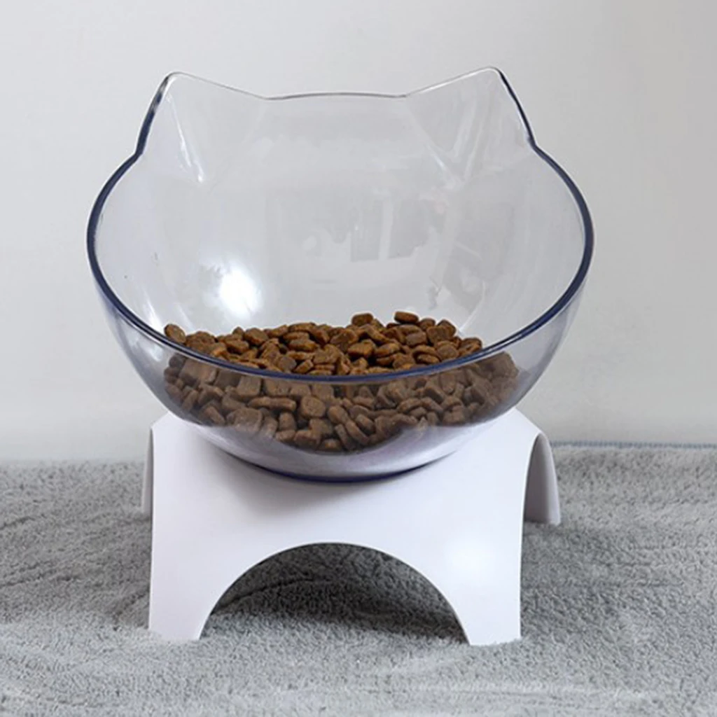 Round Kitten Cat Double Bowl Cat Bowl Dog Bowl Transparent Non-slip Food Bowl With Protection Cervical Transparent Cat Round Kitten Cat Double Bowl Cat Bowl Dog Bowl Transparent Non-slip Food Bowl With Protection Cervical Transparent Cat
