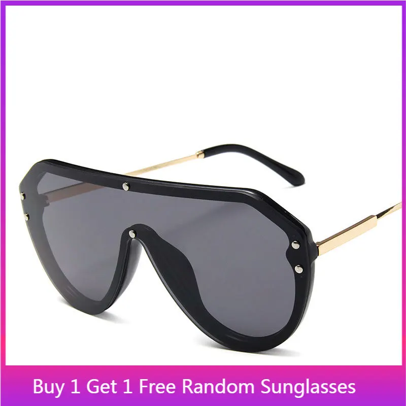 

2019 Latest model Trend new integrated one-piece sunglasses big frame goggles fashion night vision Square border UV outdoor