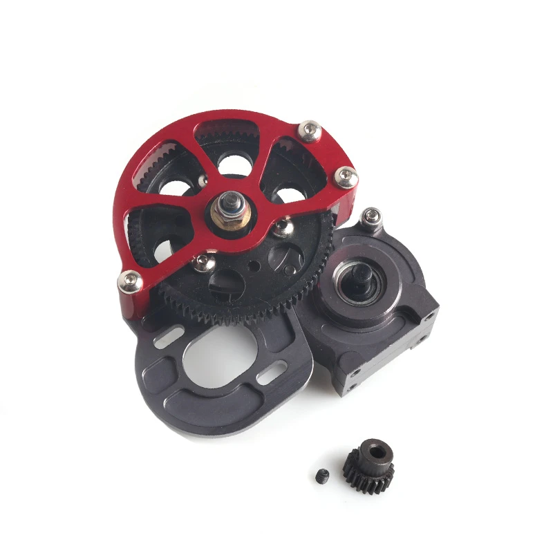 

Hot SCX10 Aluminum Transmission Gearbox With Motor Gear And Dust Cover For 1/10 RC Crawler Car Axial SCX10 Metal Upgrade Parts