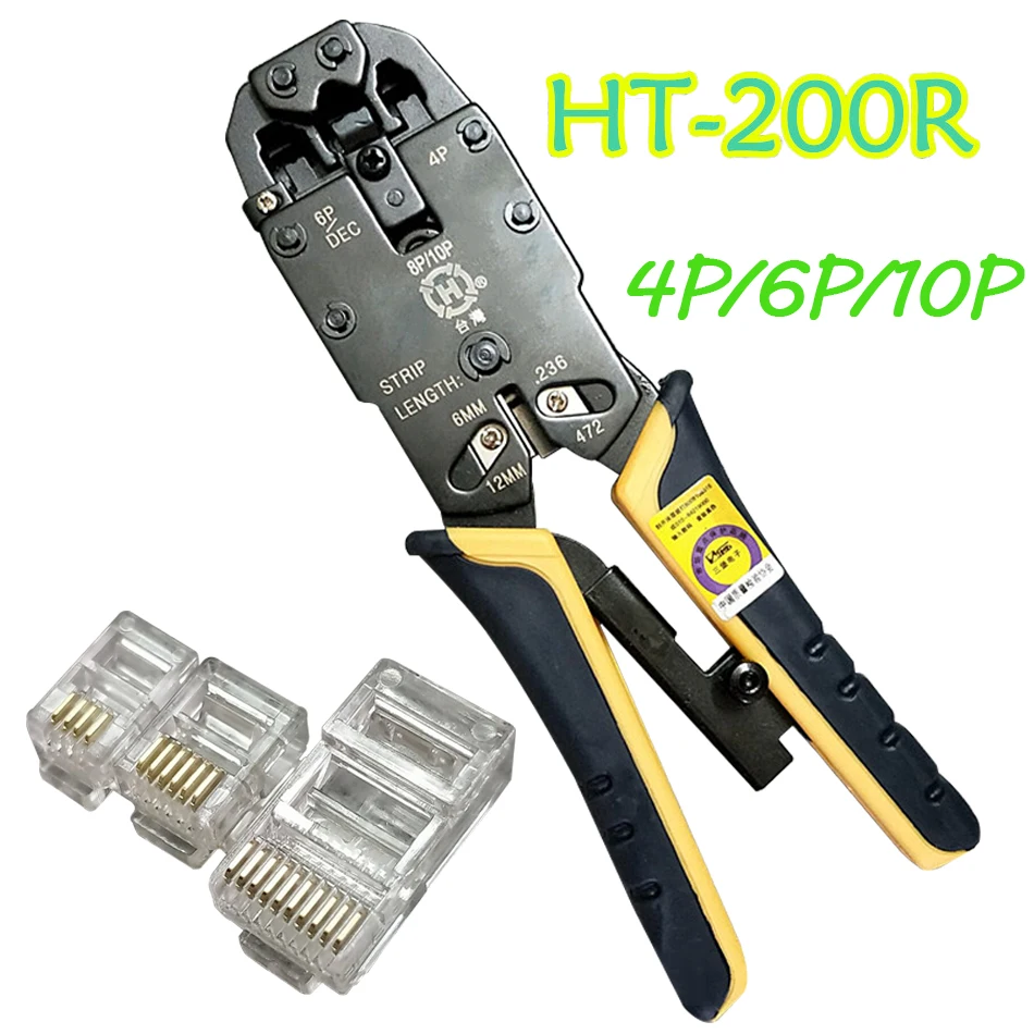 Network tool for 10P10C/6P6C/4P4C connector Crimping pliers RJ/48/RJ45/RJ11/RJ12 network cable clamp crimper