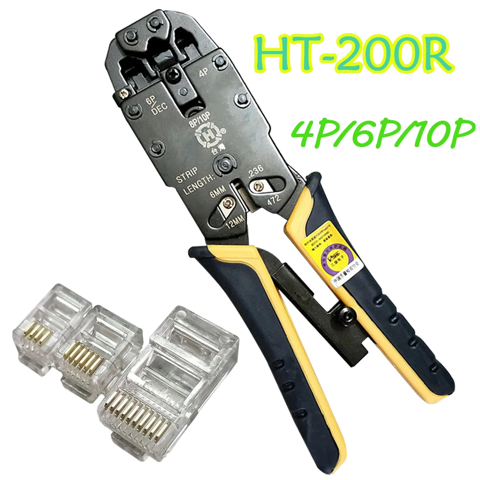 

Network tool for 10P10C/6P6C/4P4C connector Crimping pliers RJ/48/RJ45/RJ11/RJ12 network cable clamp crimper