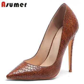 

ASUMER 2020 newest big size 45 pumps women shoes pointed toe solid colors spring summer single shoes ladies wedding shoes