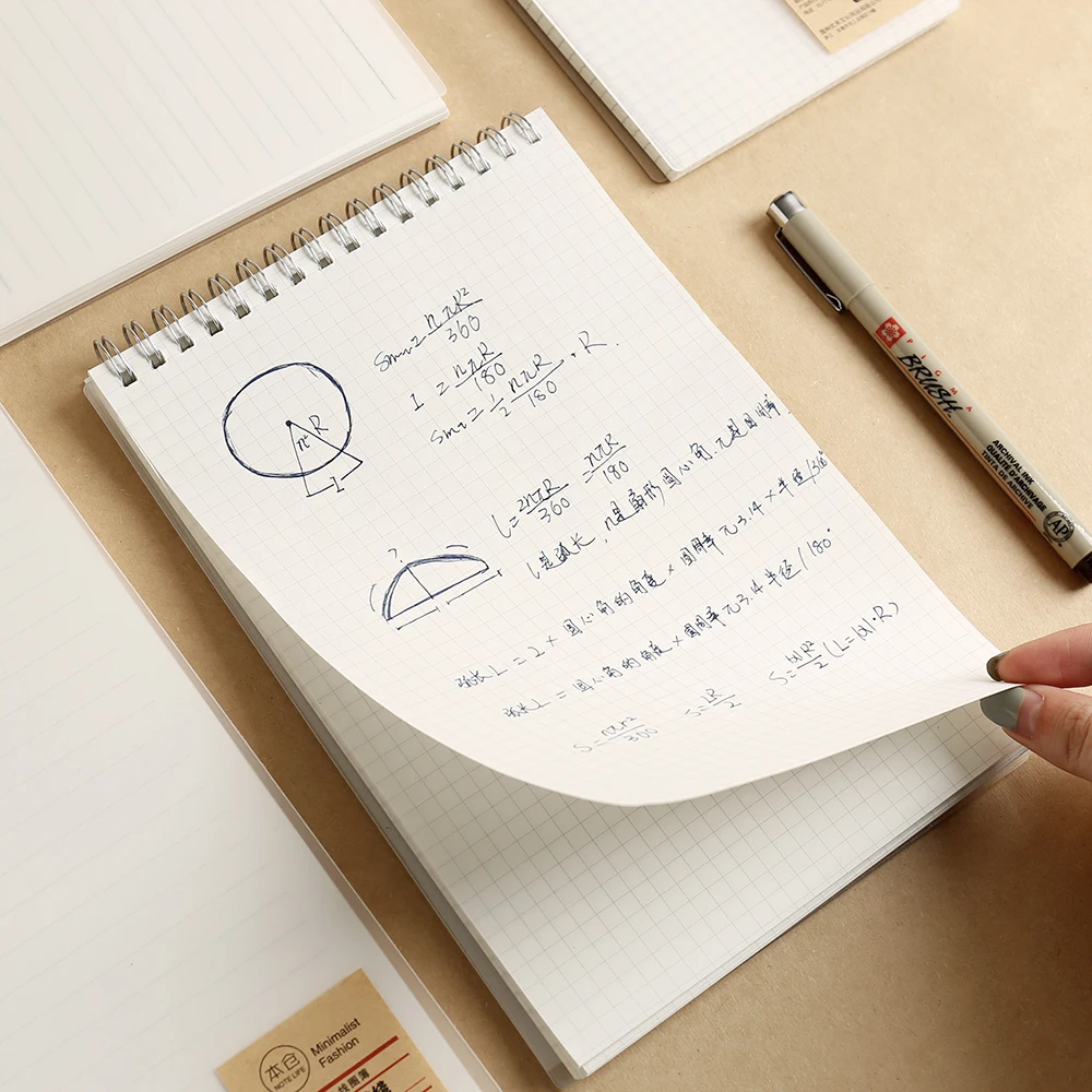 

PP Grinding Simple Upturn Coil Book Transverse Line Box Notebook Student Notebook muji nootbook