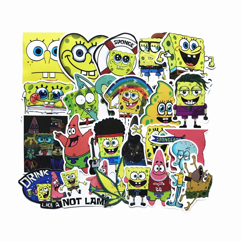 22 шт./лот Губка Боб Квадратные Штаны Водонепроницаемая наклейка для детей