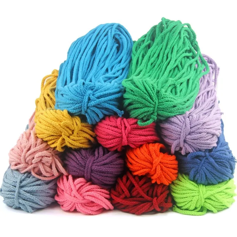 5mm Cotton Cord Eco-Friendly Twisted Rope High Tenacity Thread DIY Textile Craft Woven String Home Decoration Touw 25yards/lot cotton rope