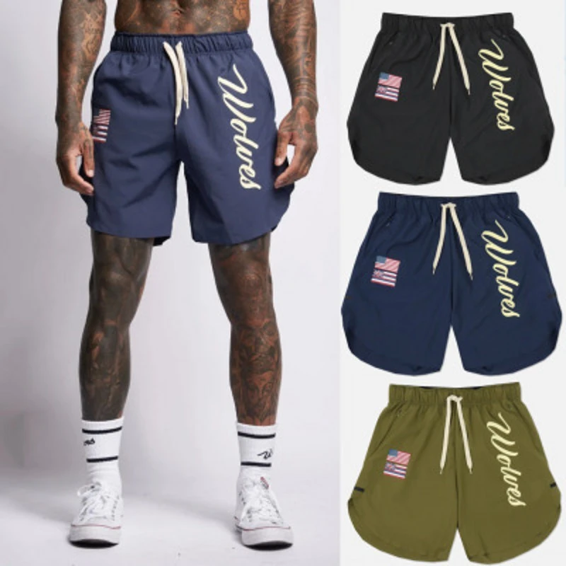 Pantalones cortos de para hombre, Shorts modernos de secado rápido para culturismo, de marca para la playa, 2020|Pantalones - AliExpress
