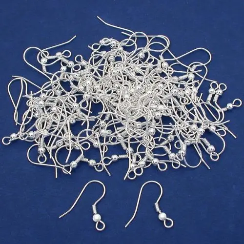 1000pcs Silver Plated Hypo-Allergenic Earring Hooks lead and